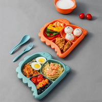 Kit de Alimentação Infantil Dinossauro com Prato, Tigela e Talheres