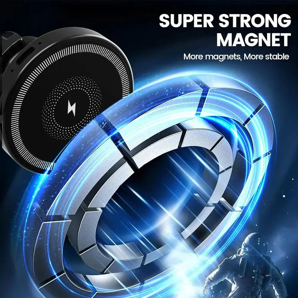 Magnetic Wireless Car Charger Air Vent Phone Holder Stand For iPhone 17 16 Pro Max 15 14 13 12 Fast Charging Cellphone Bracket