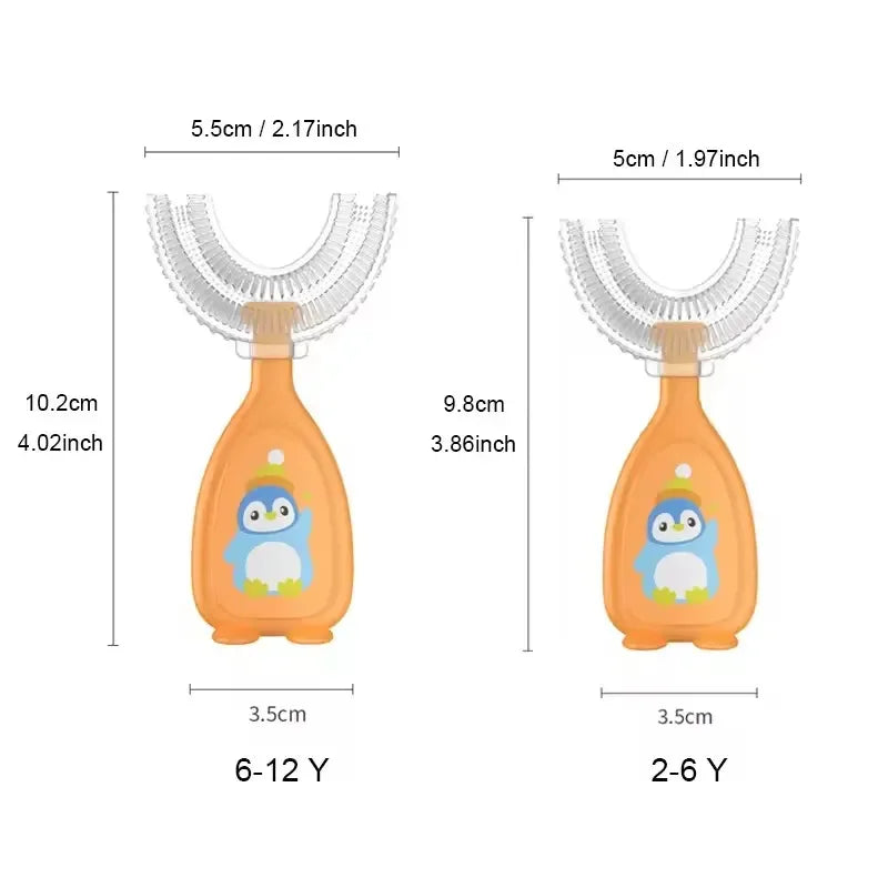 Escova de Dentes Infantil 360° em Silicone com Design em U