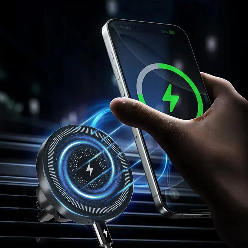Magnetic Wireless Car Charger Air Vent Phone Holder Stand For iPhone 17 16 Pro Max 15 14 13 12 Fast Charging Cellphone Bracket