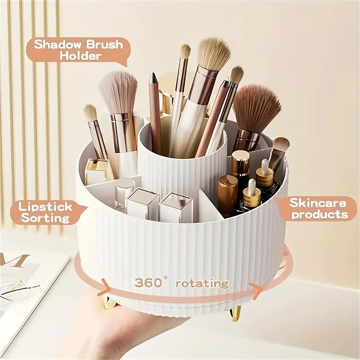 Organizador Giratório de Maquiagem e Skincare