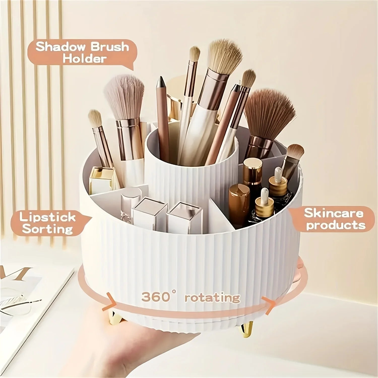 Organizador Giratório de Maquiagem e Skincare