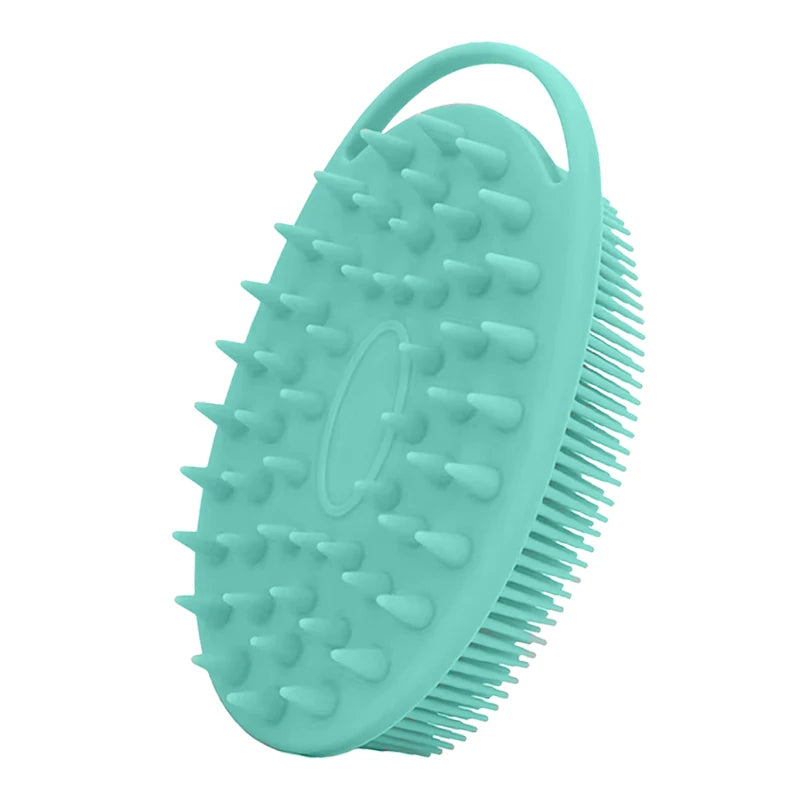Exfoliating Sponge Dead Body Scrubber Skin Head Washing Brush Comb Silicone Bristle Bath Brush Scalp Massager Bath Tool Hygienic