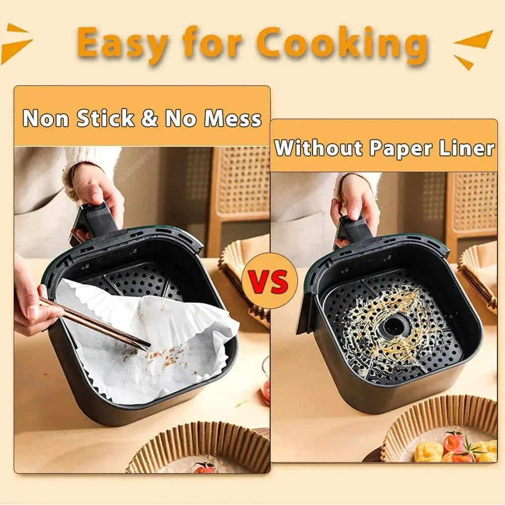 Papel Antiaderente para Air Fryer – Descartável e Fácil de Limpar