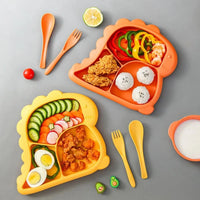 Kit de Alimentação Infantil Dinossauro com Prato, Tigela e Talheres