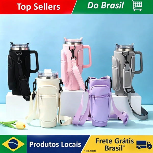 Bolsa para Copo Térmico com Alça Ajustável e Porta-Celular