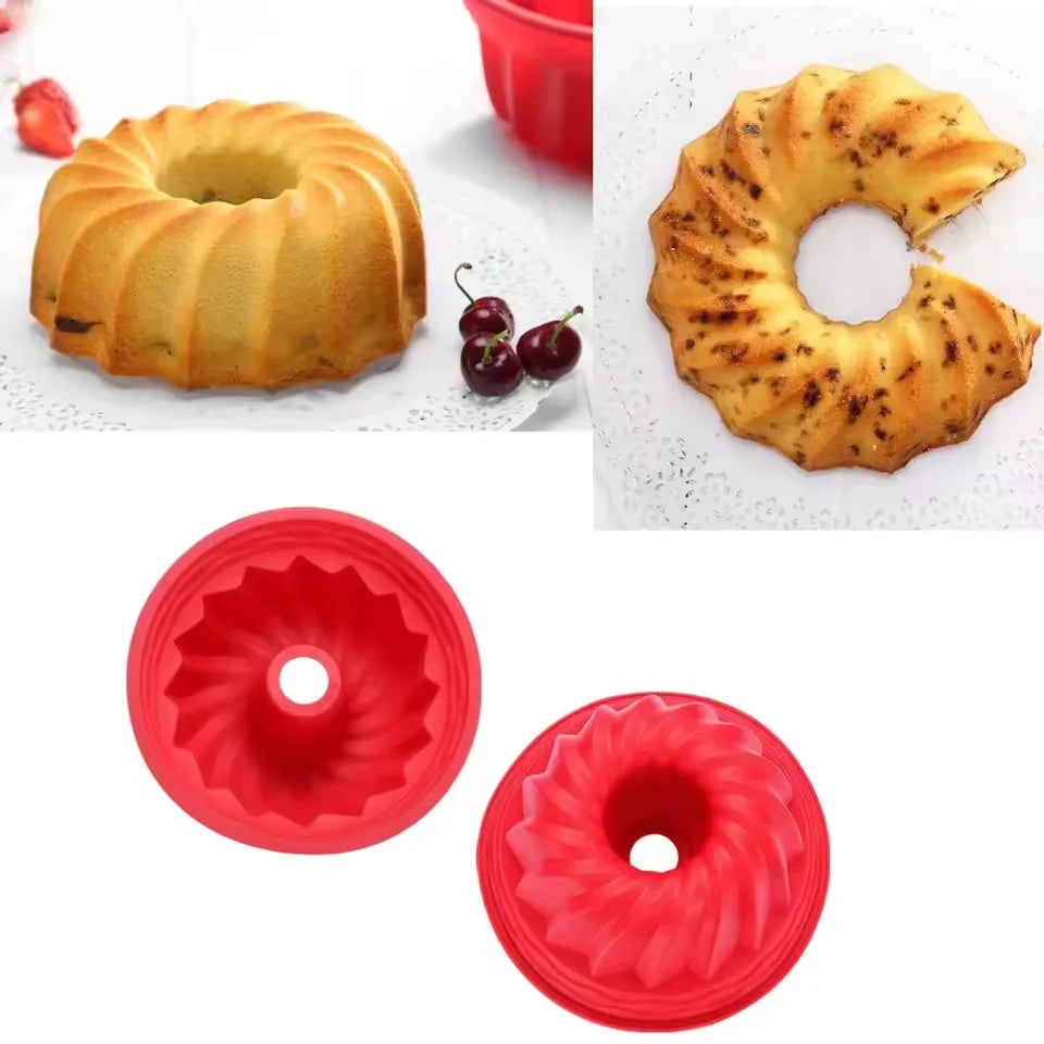 Silicone Cake Mold Round Shape Oven Cake Mold Silicone Bread Pan 12 Holes Muffin Cupcake Baking Pans Resin Molds