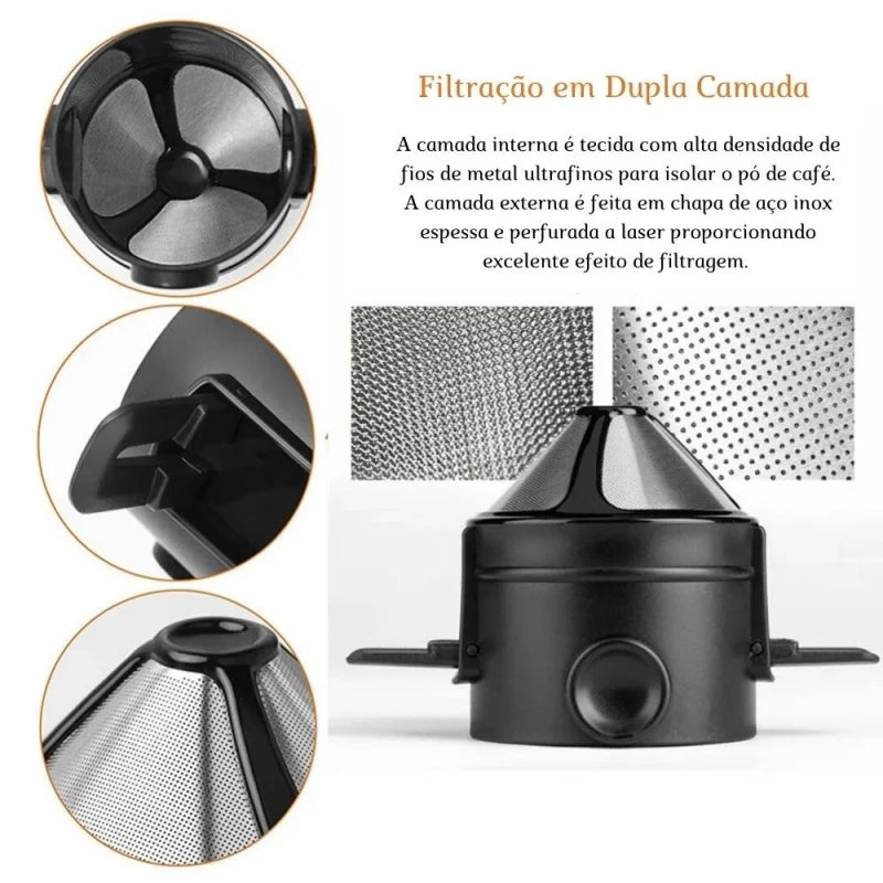 Mini Portable Inox Reusable Tea and Coffee Cooler for Home, Office and Travel