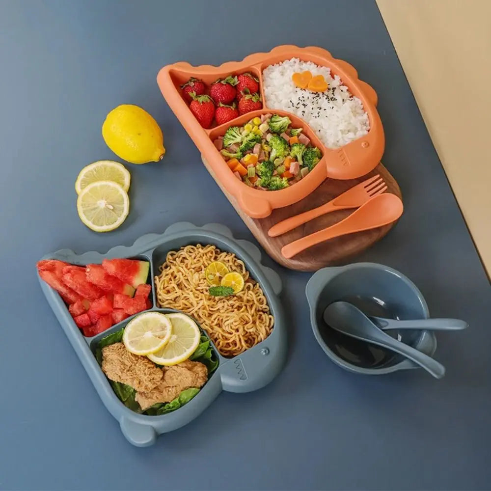 Kit de Alimentação Infantil Dinossauro com Prato, Tigela e Talheres