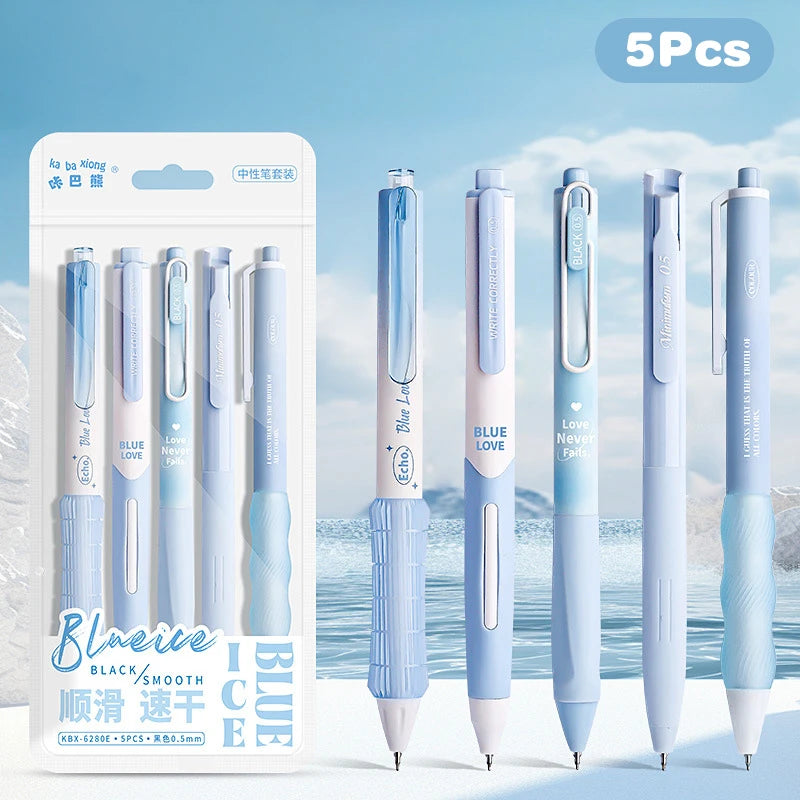 Kit com 5 Canetas Gel Minimalistas