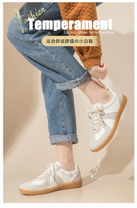 Unisex German Army Trainers Shoes Versatile White Casual Shoes 2026 Spring Retro Sneakers Couples Platform Sports Shoes