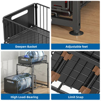 Under Sink Organizer 2 Tier Height Adjustable Cabinet Storage Metal Kitchen Organizer Multi-purpose Organizers for Cupboard