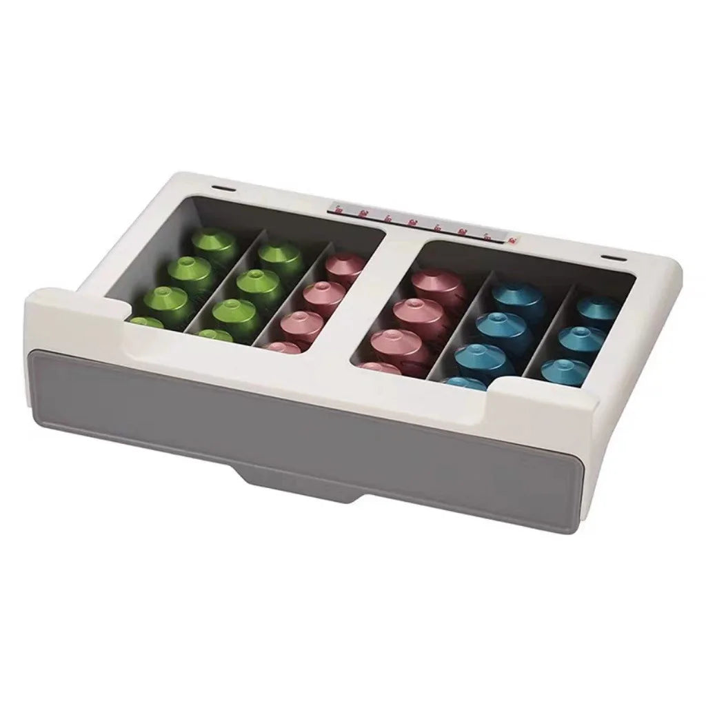 Capsule Coffee Tea Bag Storage Rack, Small Drawer Organizer Box, No Drilling Required, Space-Saving Storage Box