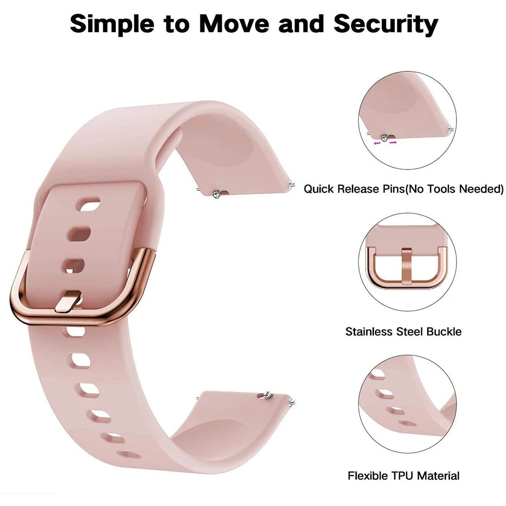 Strap For Amazfit GTS 2/4/3/GTS 2/4 Mini/GTR 4/2/2e 20mm/22mm Watch Silicone Sport Bracelet Amazfit bip 6 5 3/u pro Series bands