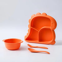 Kit de Alimentação Infantil Dinossauro com Prato, Tigela e Talheres