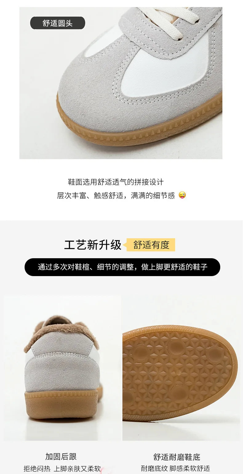 Unisex German Army Trainers Shoes Versatile White Casual Shoes 2026 Spring Retro Sneakers Couples Platform Sports Shoes