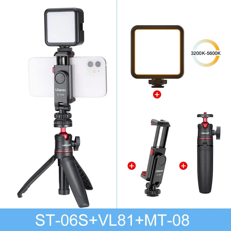 Ulanzi ST-06S Vertical Shooting Phone Mount Holder DSLR Camera Monitor Mount Tripod Mount Clamp for Smartphone Video Vlog