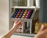 Capsule Coffee Tea Bag Storage Rack, Small Drawer Organizer Box, No Drilling Required, Space-Saving Storage Box