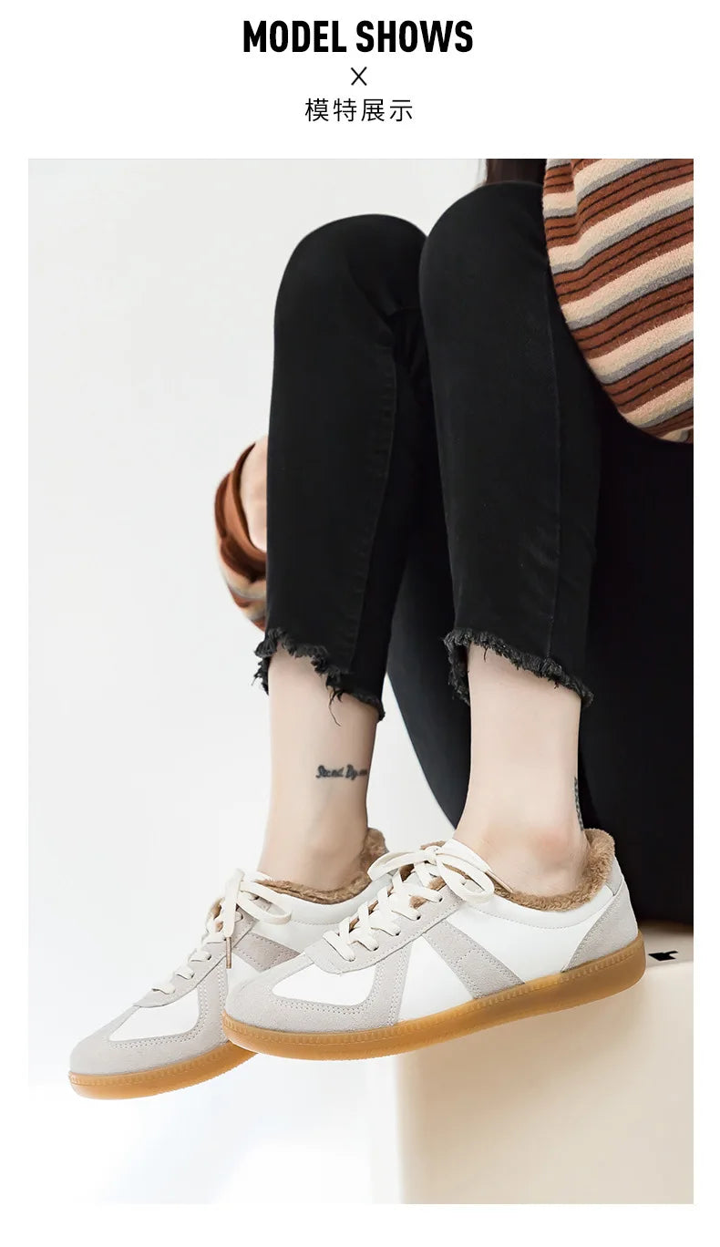 Unisex German Army Trainers Shoes Versatile White Casual Shoes 2026 Spring Retro Sneakers Couples Platform Sports Shoes