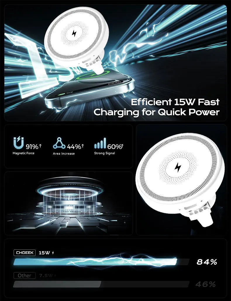 Magnetic Wireless Car Charger Air Vent Phone Holder Stand For iPhone 17 16 Pro Max 15 14 13 12 Fast Charging Cellphone Bracket