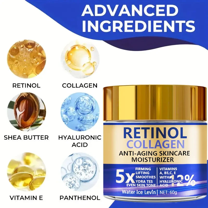 Creme Facial com Retinol, Colágeno e Ácido Hialurônico 60g
