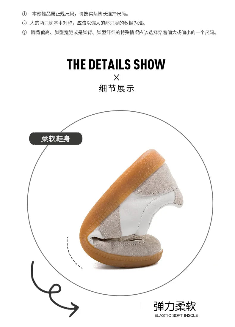 Unisex German Army Trainers Shoes Versatile White Casual Shoes 2026 Spring Retro Sneakers Couples Platform Sports Shoes