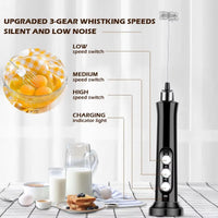 Mixer Elétrico  Recarregável USB com 3 Velocidades
