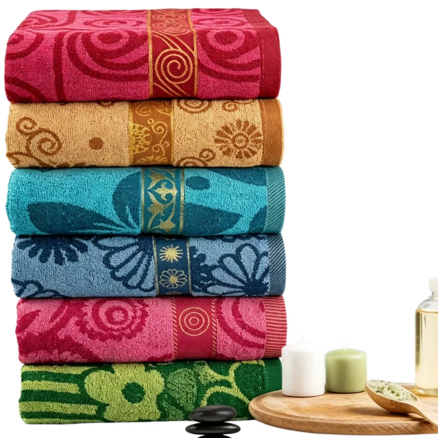 Premium 50% Cotton Bath Towel, Ultra Soft, High Absorbency, Quick Dry, Ideal for Daily Bath Use