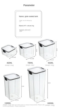 Sealed Jars Kitchen Grain Storage Organizer Large Tank Plastic Moisture-proof Storage Box Household Seasoning Jars Set