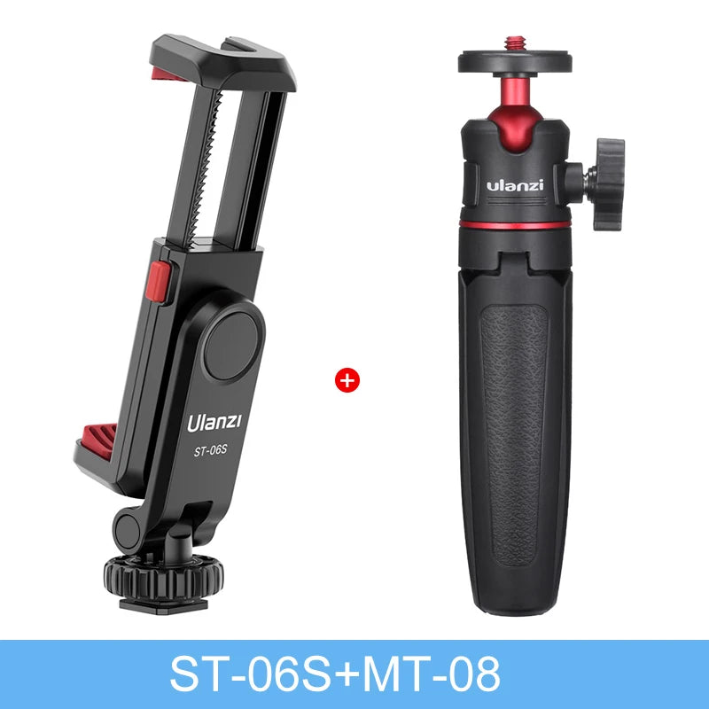 Ulanzi ST-06S Vertical Shooting Phone Mount Holder DSLR Camera Monitor Mount Tripod Mount Clamp for Smartphone Video Vlog