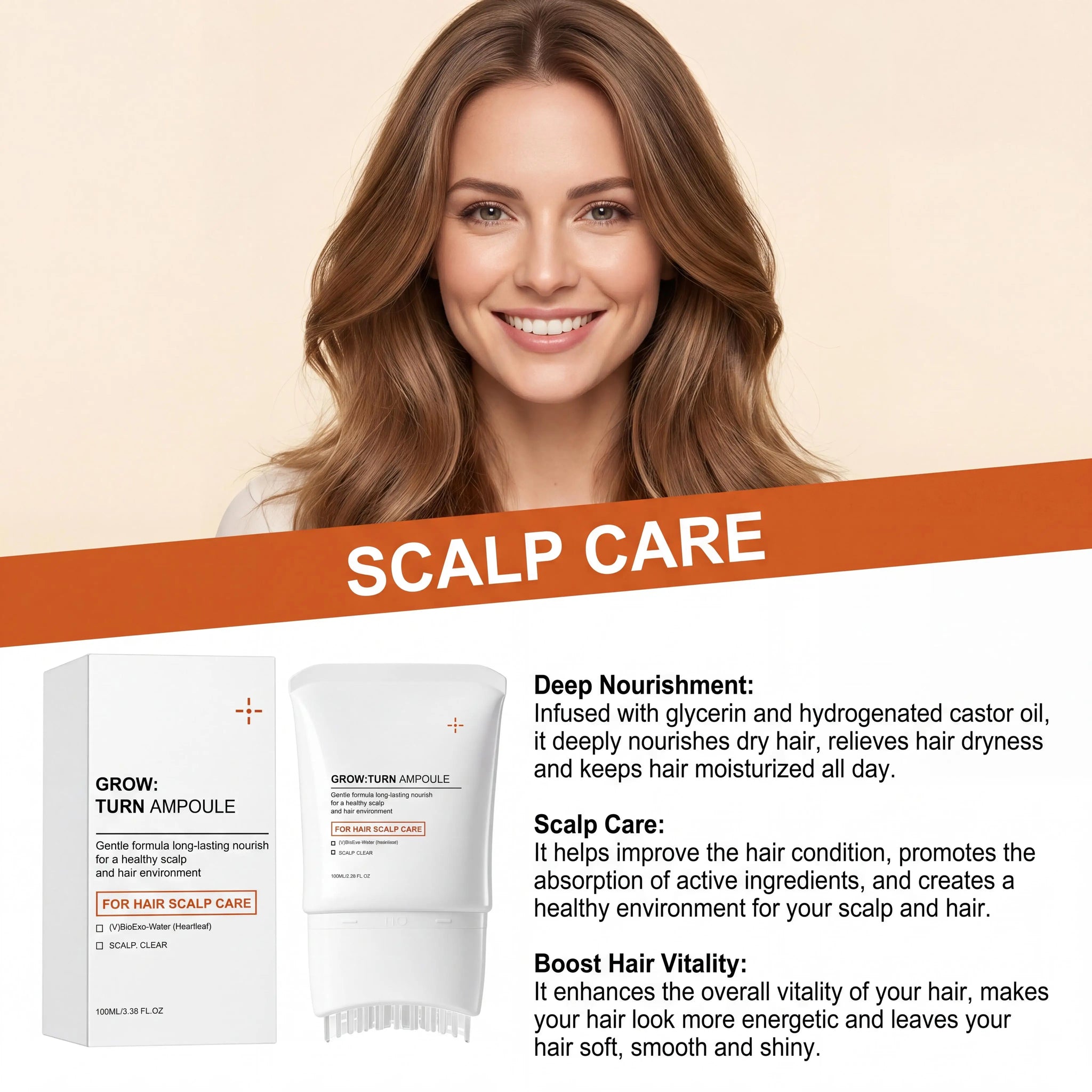 Volumizing Hair Serum Deep Nourish Care Repair Damaged Hair Roots Improve Scalp Environment Scalp Massager With Built-In Brush