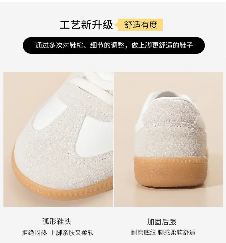 Unisex German Army Trainers Shoes Versatile White Casual Shoes 2026 Spring Retro Sneakers Couples Platform Sports Shoes