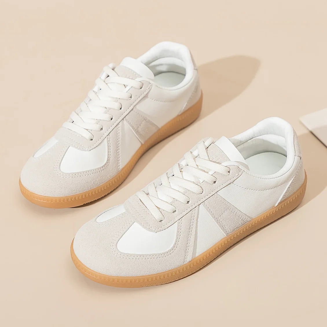 Unisex German Army Trainers Shoes Versatile White Casual Shoes 2026 Spring Retro Sneakers Couples Platform Sports Shoes