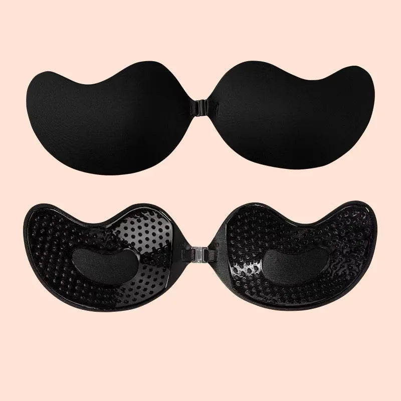 Reusable Women's Strapless Invisible Push up Sticker Bra With Nipple Covers for Backless Dresses