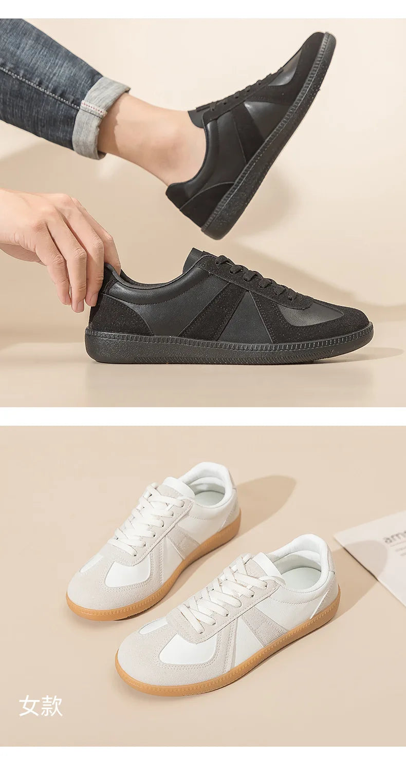 Unisex German Army Trainers Shoes Versatile White Casual Shoes 2026 Spring Retro Sneakers Couples Platform Sports Shoes