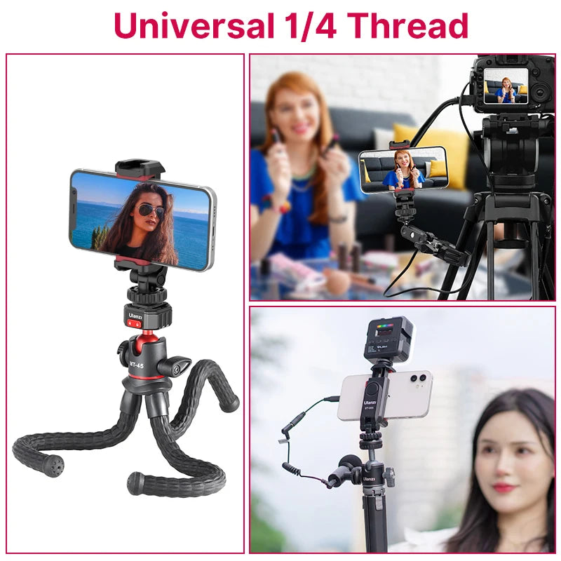 Ulanzi ST-06S Vertical Shooting Phone Mount Holder DSLR Camera Monitor Mount Tripod Mount Clamp for Smartphone Video Vlog