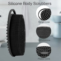 Exfoliating Sponge Dead Body Scrubber Skin Head Washing Brush Comb Silicone Bristle Bath Brush Scalp Massager Bath Tool Hygienic