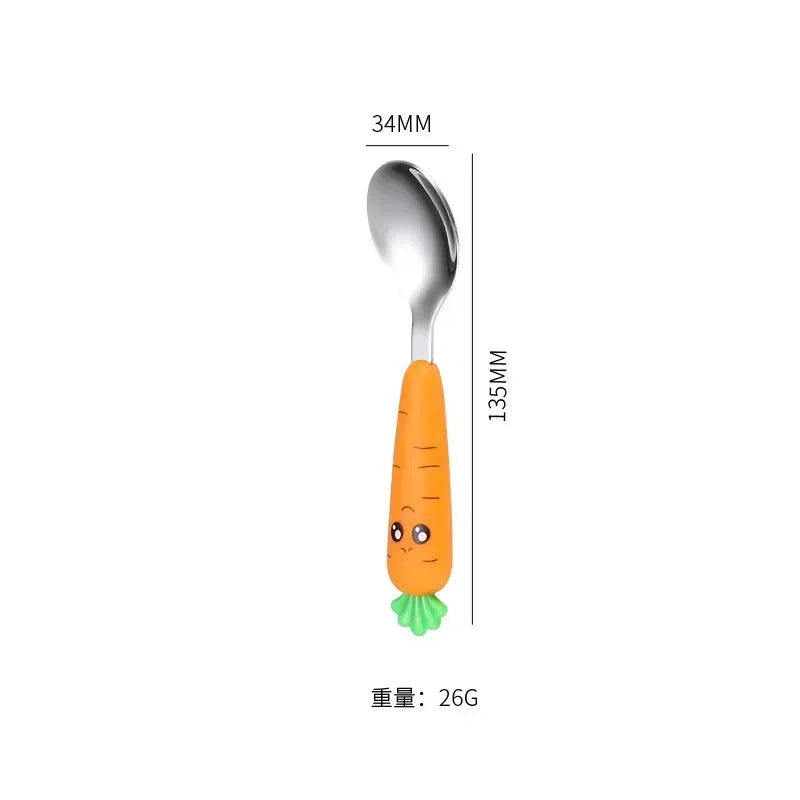 Kit de Talheres Infantil Cenoura com Garfo e Colher