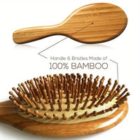 Natural bamboo paddle comb air cushion comb scalp massage anti-static tangle free comb,Special for real hair wigs