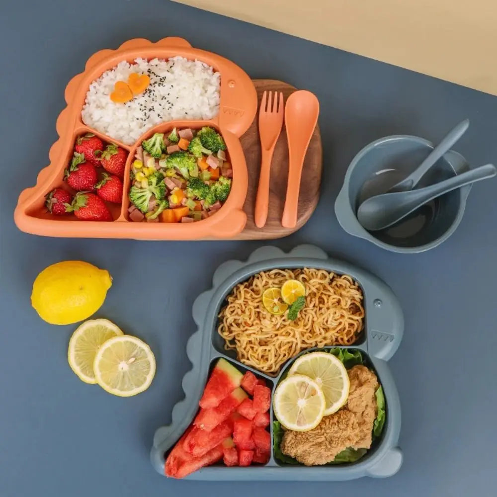 Kit de Alimentação Infantil Dinossauro com Prato, Tigela e Talheres