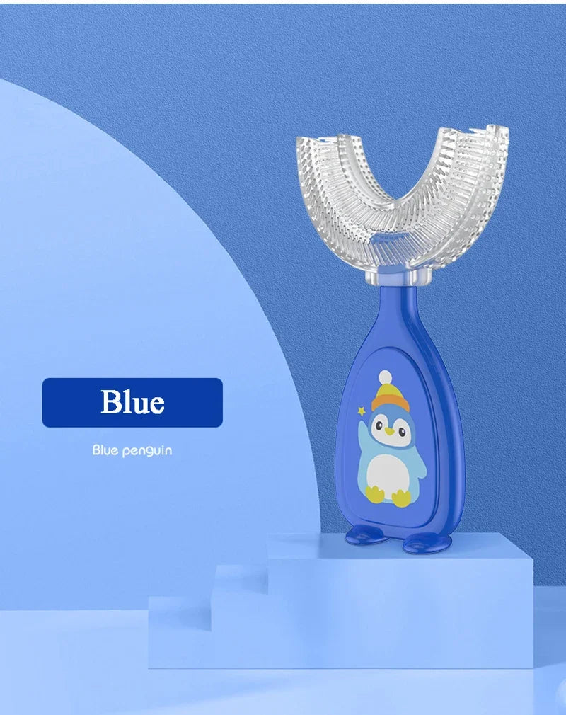 Escova de Dentes Infantil 360° em Silicone com Design em U