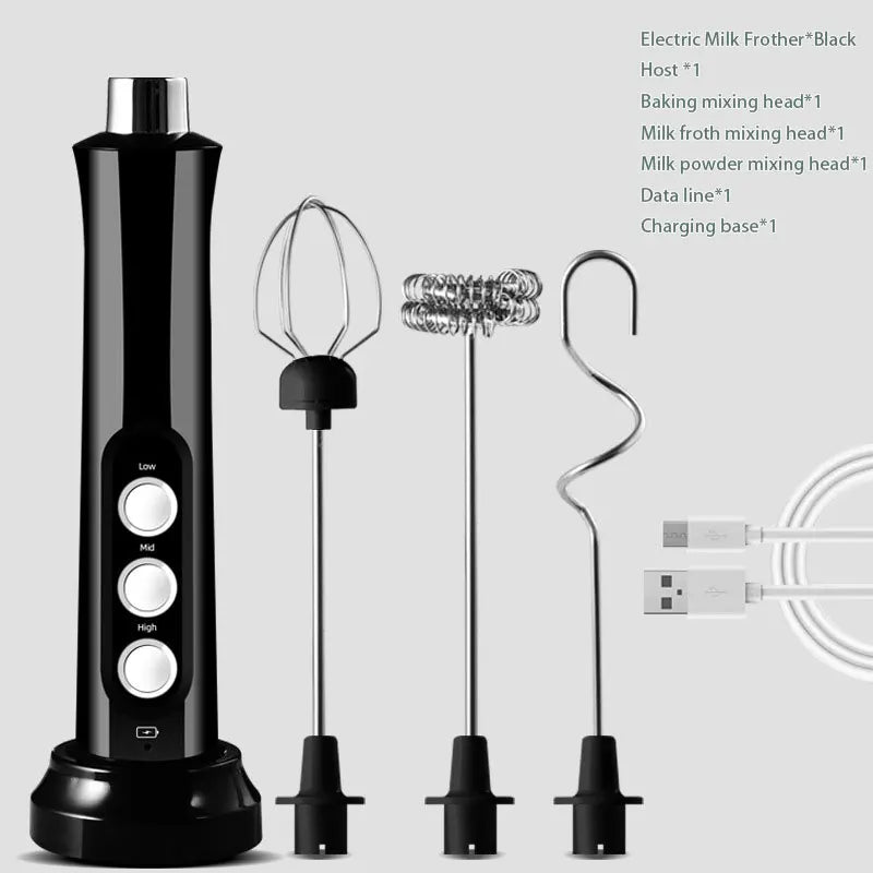 Mixer Elétrico  Recarregável USB com 3 Velocidades