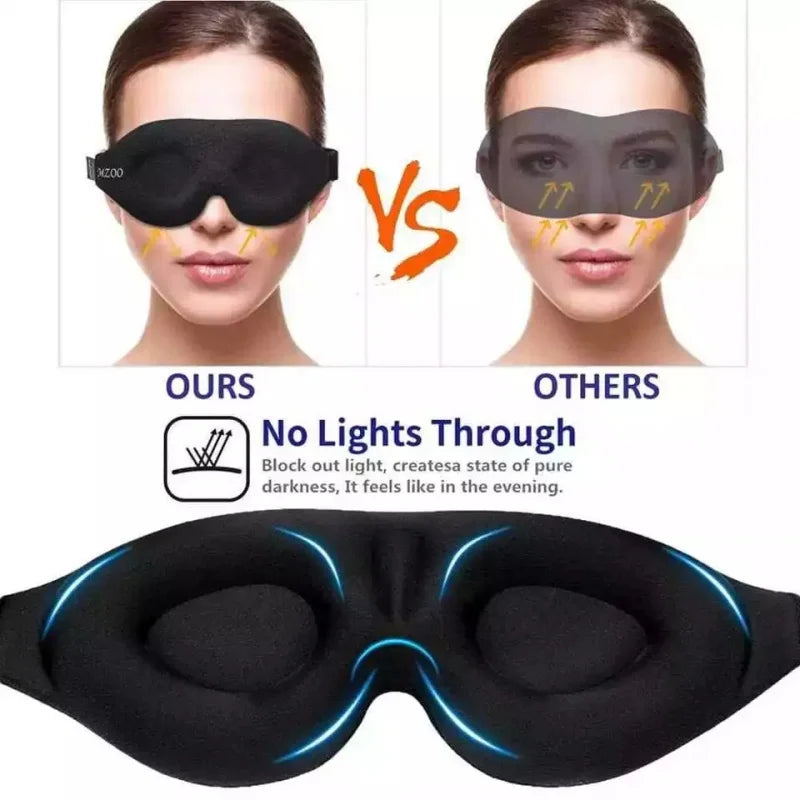 Máscara Espuma Confortavel Dormir 3D Sombra Blackout Zero Pressão Eye Venda Tampa Olho Noturno