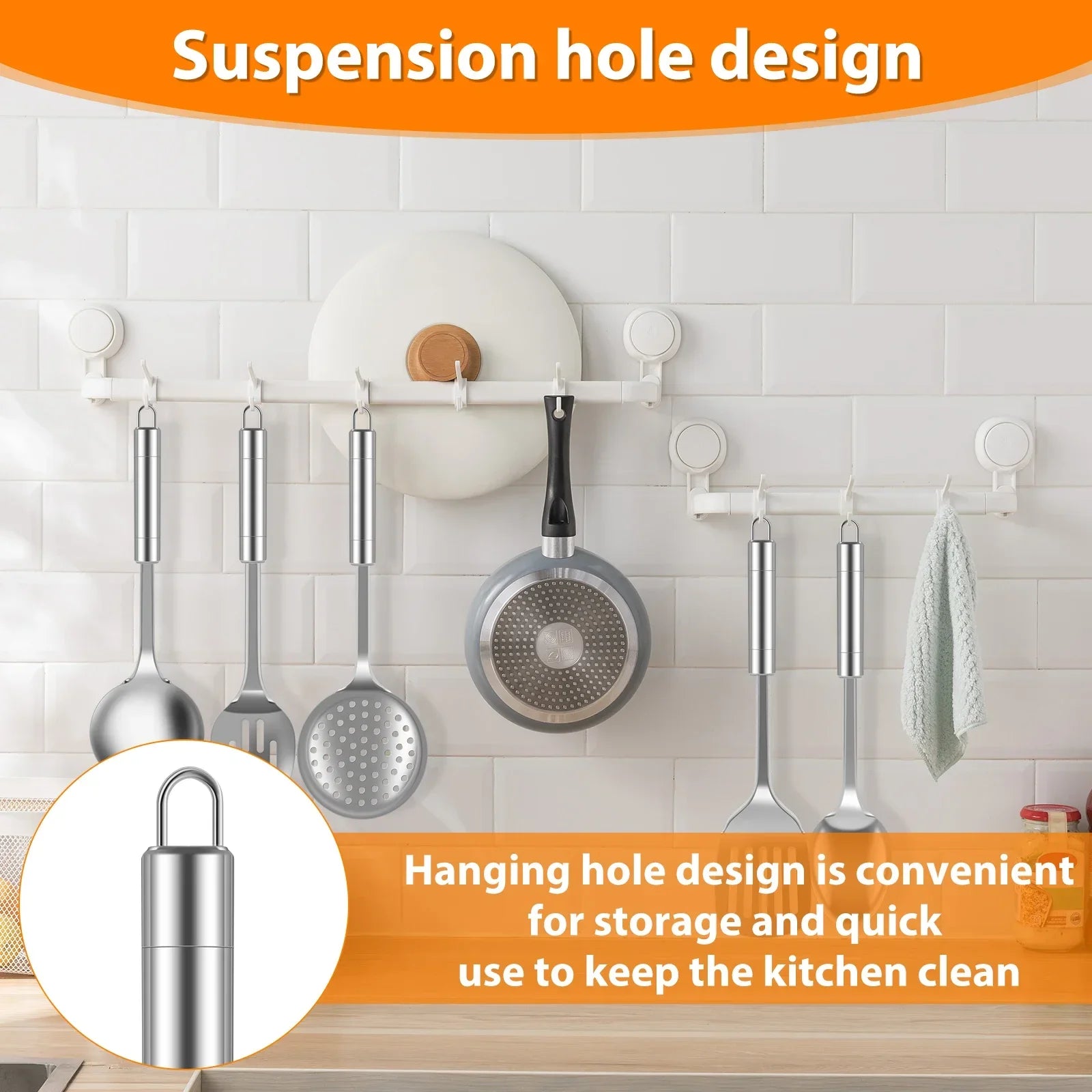 5Pcs Kitchen Cooking Utensils Set Stainless Steel Spoons Spatula Set with Ergonomic Handle Heavy-Duty Washable Spoons Utensils