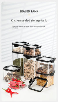 Sealed Jars Kitchen Grain Storage Organizer Large Tank Plastic Moisture-proof Storage Box Household Seasoning Jars Set