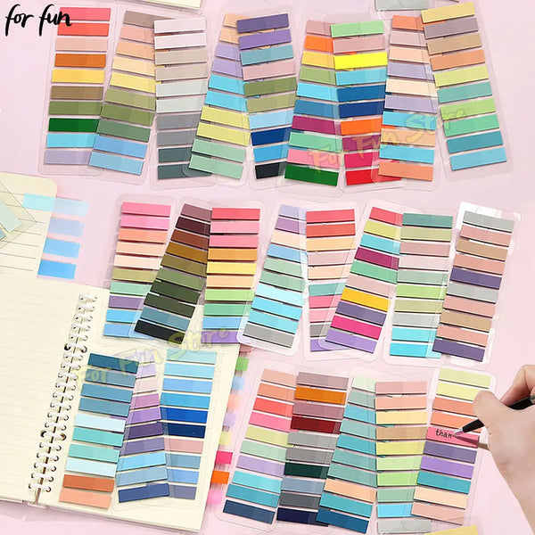 Marcadores Adesivos Transparentes Coloridos com 200 Folhas