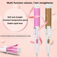 Mini 2 in 1 Portable Dual Voltage Mini Professional Hair Straightener, Compact Design for Curls and Waves on Trips