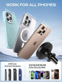 Magnetic Wireless Car Charger Air Vent Phone Holder Stand For iPhone 17 16 Pro Max 15 14 13 12 Fast Charging Cellphone Bracket