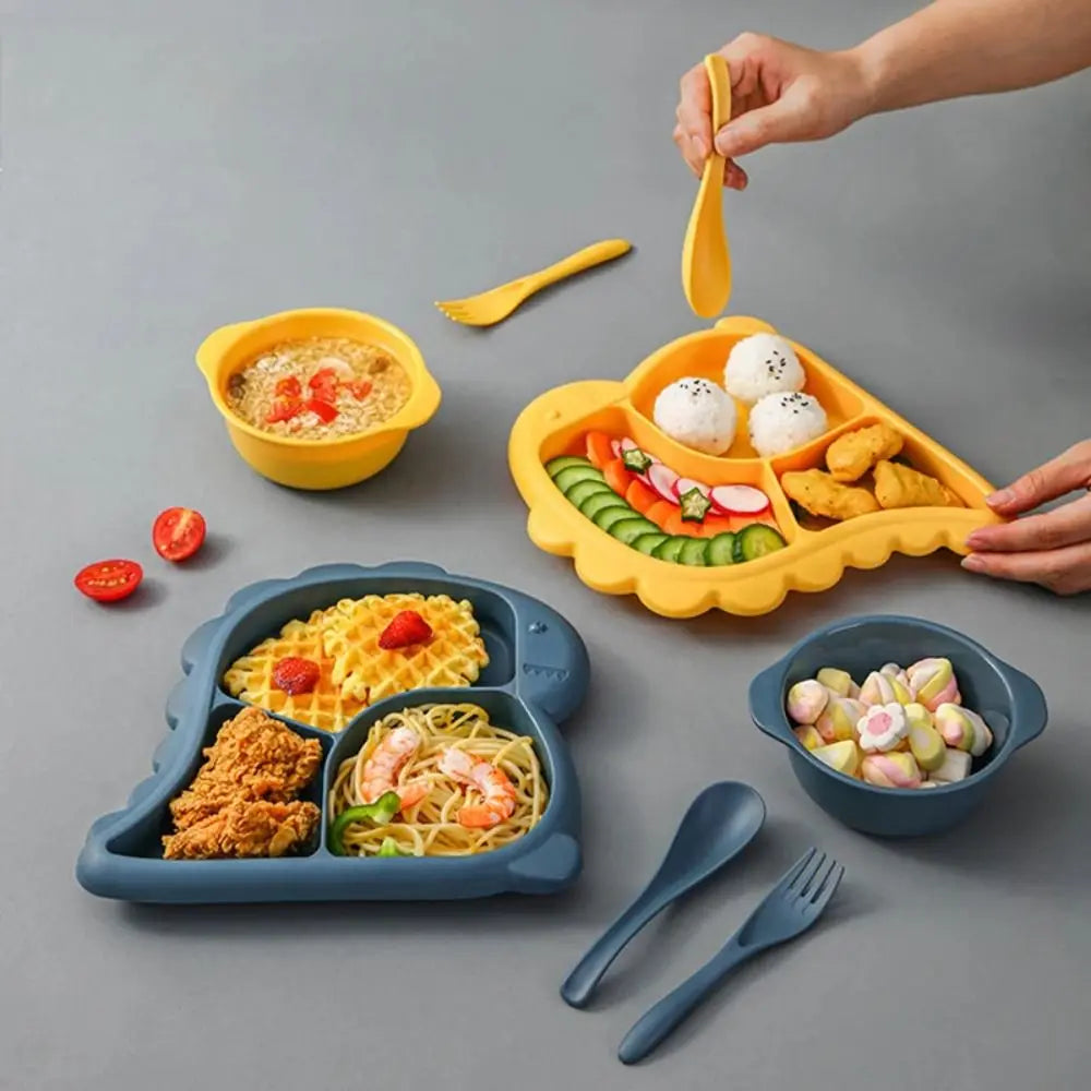Kit de Alimentação Infantil Dinossauro com Prato, Tigela e Talheres