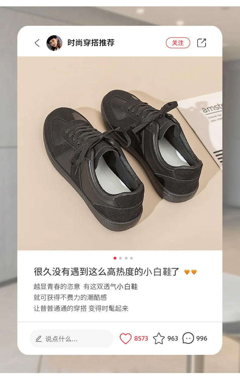 Unisex German Army Trainers Shoes Versatile White Casual Shoes 2026 Spring Retro Sneakers Couples Platform Sports Shoes